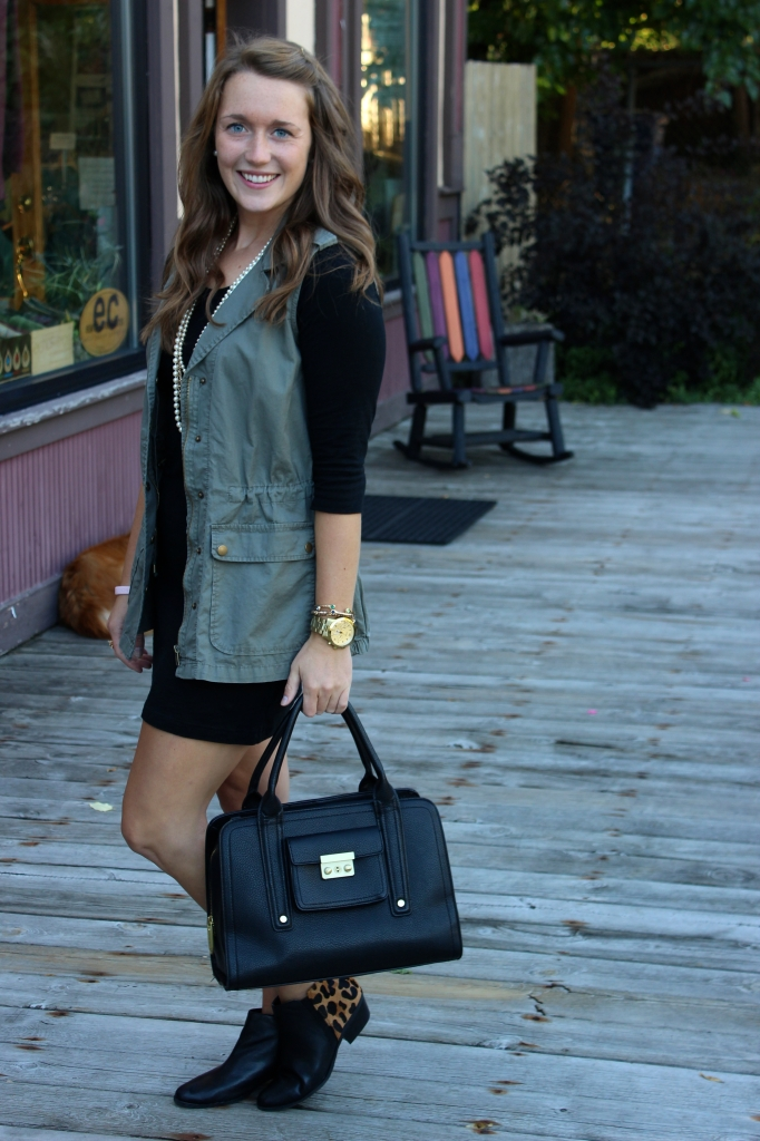 army vest and leopard booties