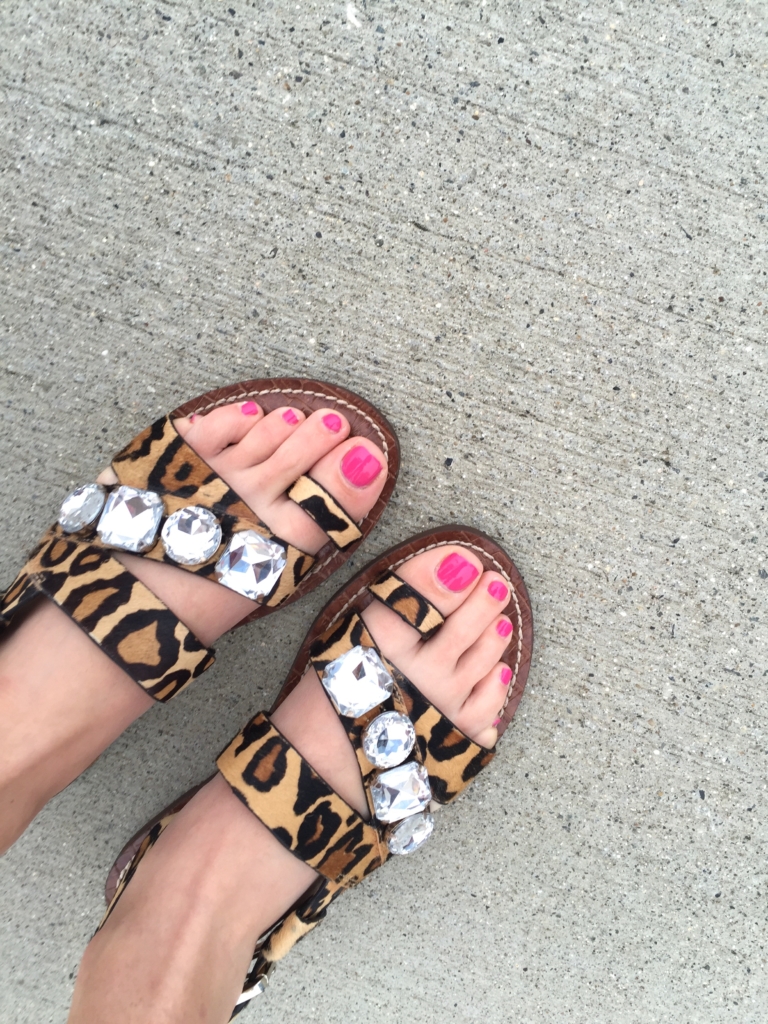 leopard print sandals