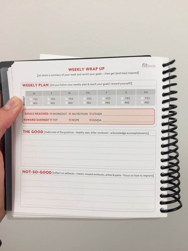 fitbook weekly goal page