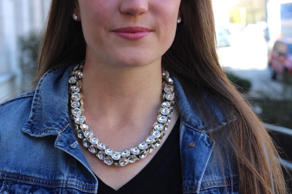 Banana Republic Necklace with Old Navy Denim Jacket