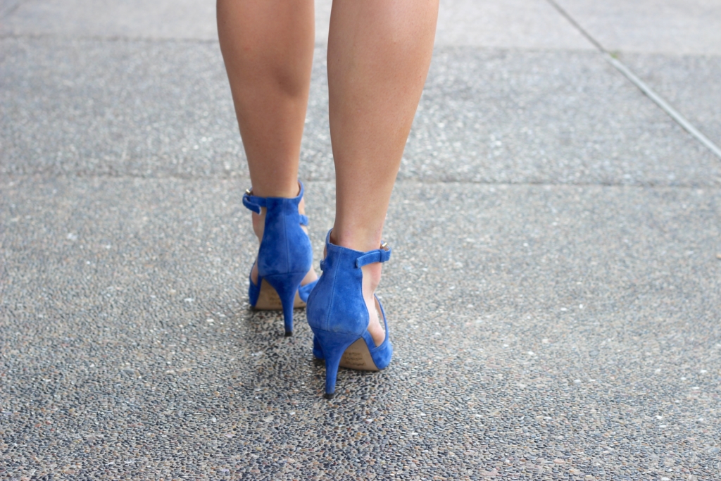 ASOS embellished dress with Cult Gaia Ark Bag and Blue Aldo Heels 