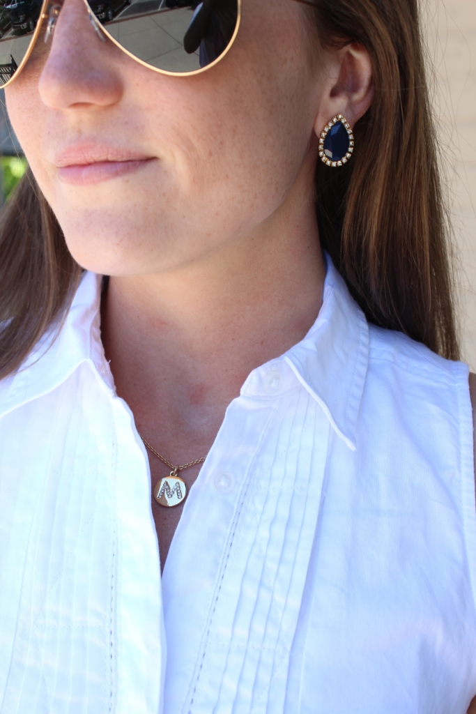 Kate Spade Stud earrings and initial Pave necklace