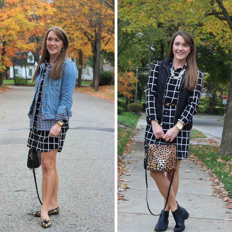 plaid shirtdress two ways