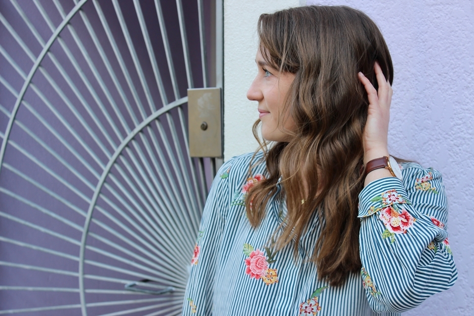 floral and striped loft blouse in San Francisco