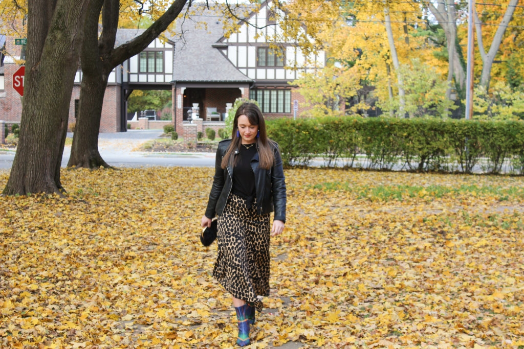 leopard skirt with plaid jeffrey campbell boots - fall style by Madeline Mihaly