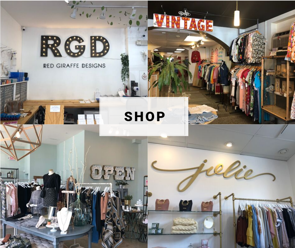 collage of boutiques to visit in Short North Columbus, Ohio