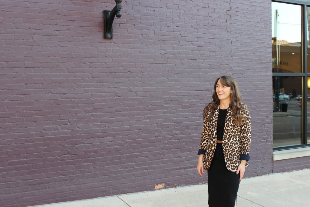 leopard-blazer-with-black-midi-dress