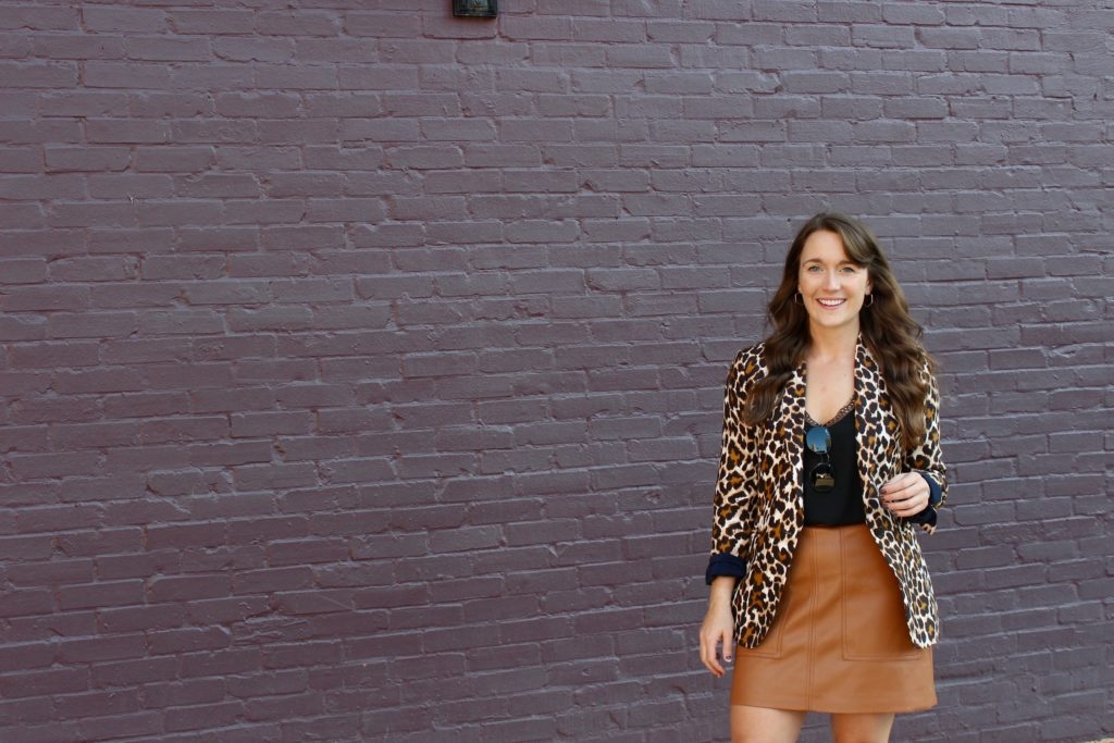 leopard-blazer-with-tan-leather-skirt