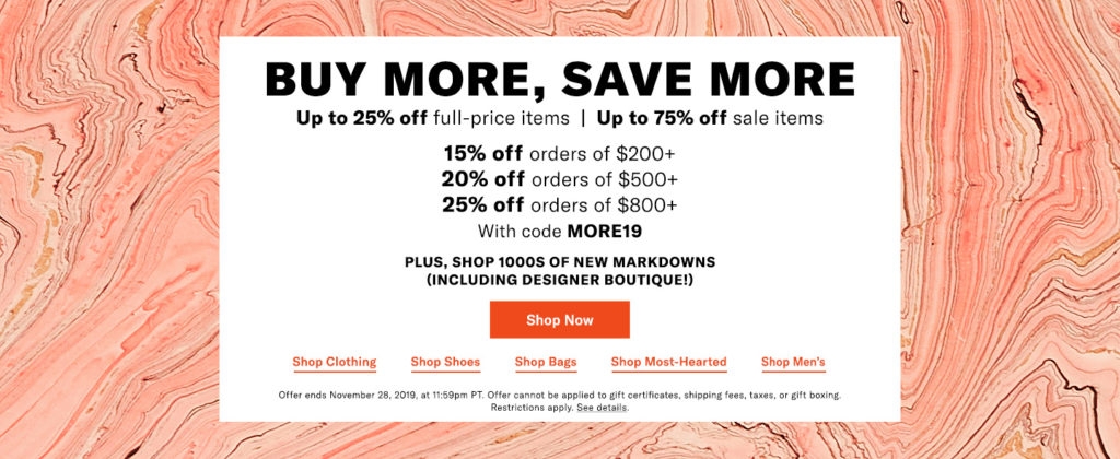 Shopbop sale graphic nov 2019