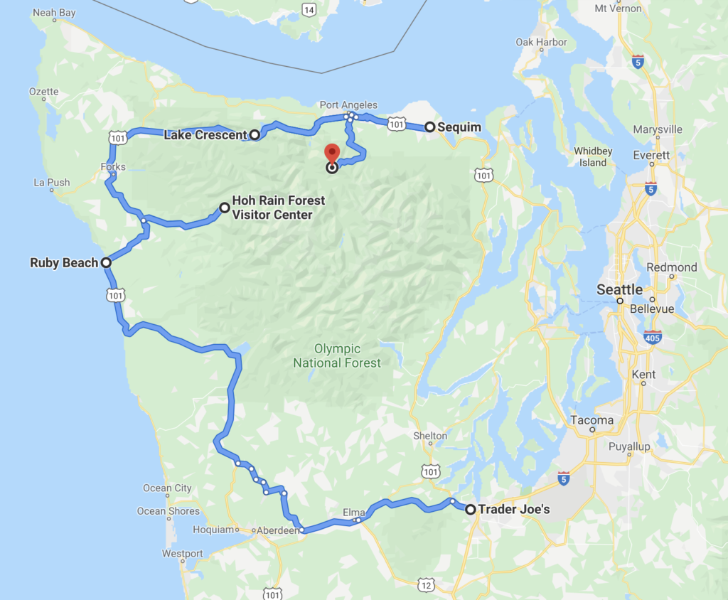 Pacific Northwest - route through Olympic Peninsula