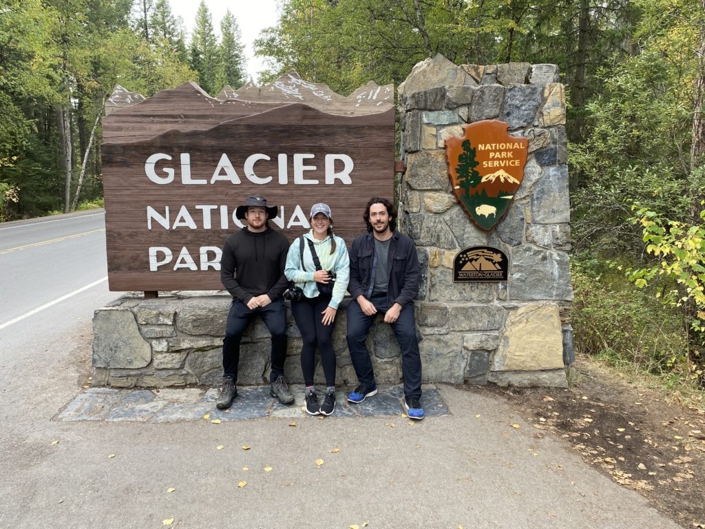 By the Glacier National Park sign by Madeline Mihaly 