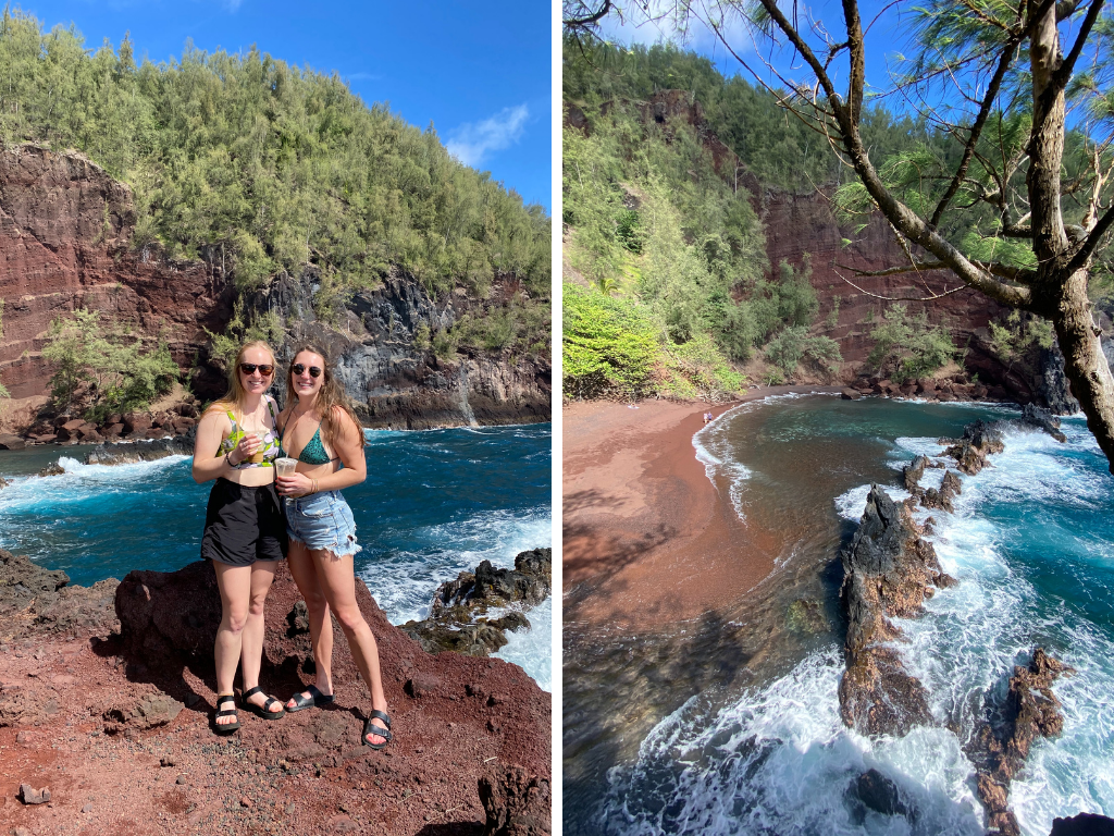 exploring Red Sand Beach in Hana with Madeline Mihaly