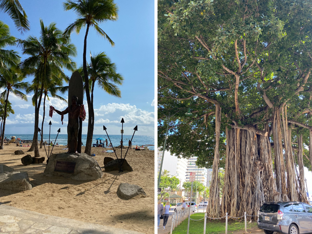 Waikiki beach statue in Honolulu by Madeline Mihaly