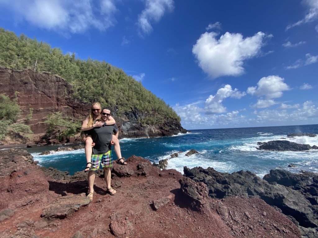 Lexi and Artur at Red Sand Beach in Hana by Madeline Mihaly
