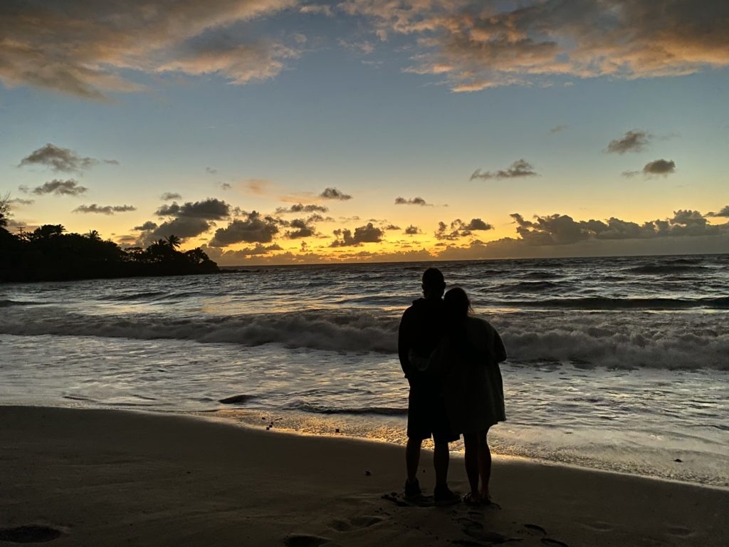 Watching the sun rise at Hamoa Beach in Hana by Madeline Mihaly