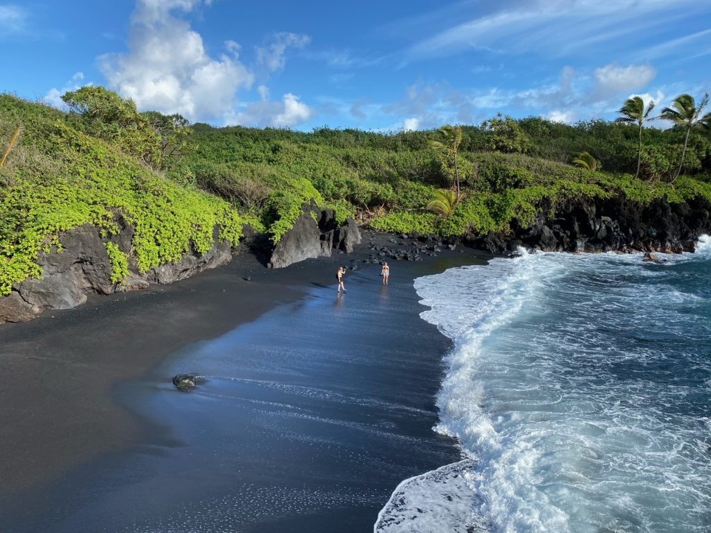 Black Sand Beach in Hana in Maui by Madeline Mihaly