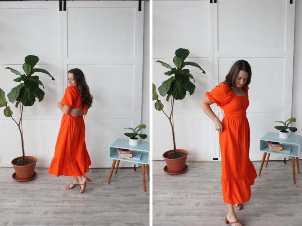 a rainbow of dresses orange by Madeline Mihaly